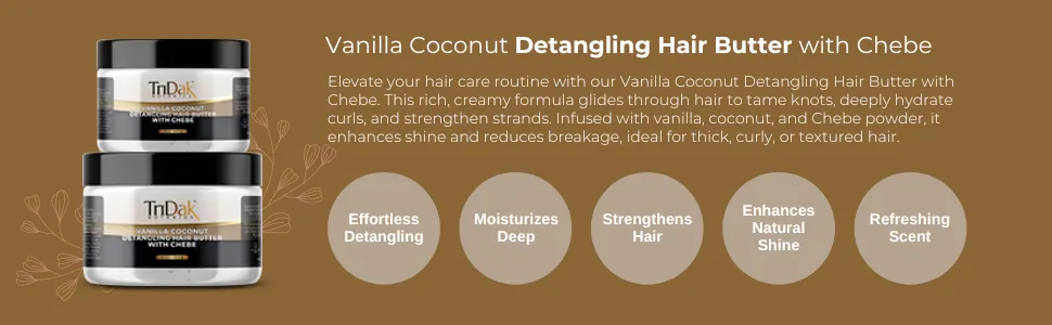 Vanilla Coconut Detangling Hair Butter infused with Chebe